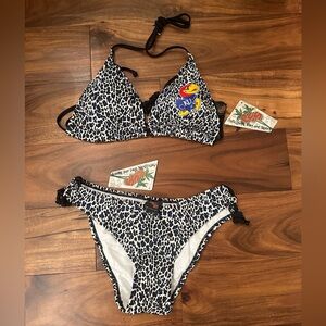NWT KU University of Kansas Bikini Swimsuit Spring Break Sz M